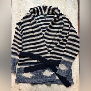 Lauren Jeans Co. Ralph Lauren Linen Blend Front Tie Cardigan Size Medium